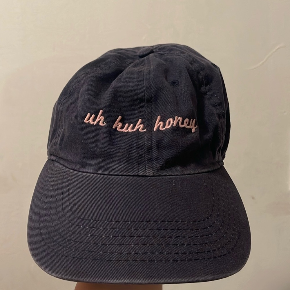 vintage navy blue brandy melville john galt baseball cap - uh huh honey
